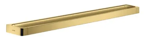 Reling in poliertem Gold von AXOR, längliche Form ohne sichtbare Halterung, geeignet für die Befestigung von Handtüchern oder ähnlichen Gegenständen in Badezimmern.